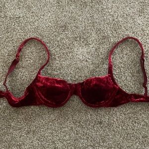 Red velvet bra